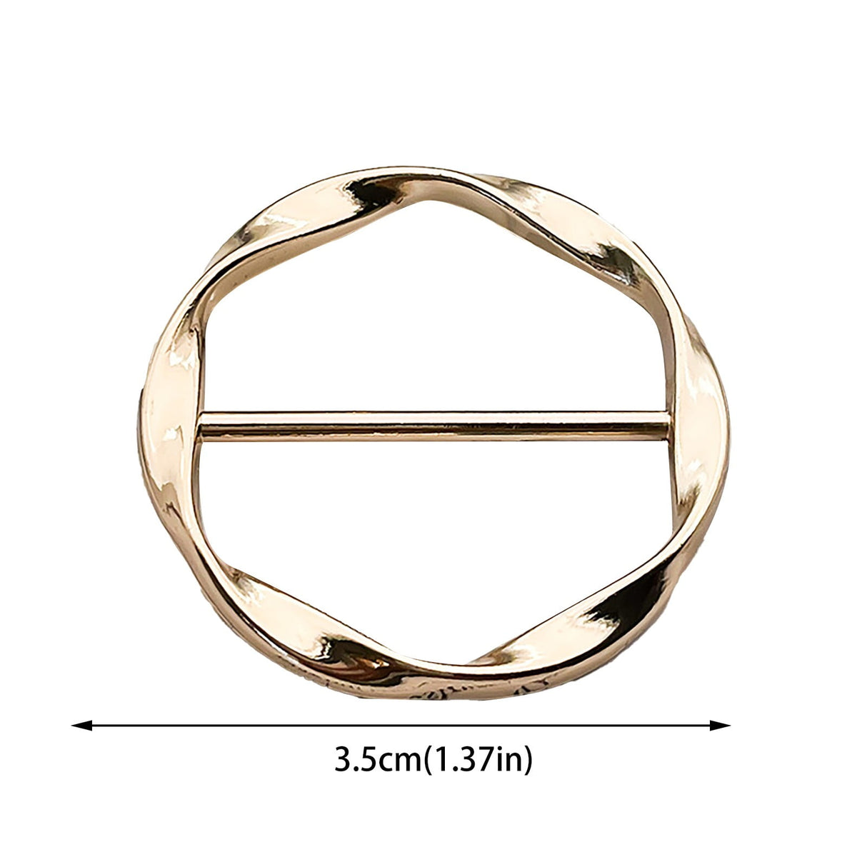 2 PCS Scarf Ring Clips Waist Buckle Clip T-Shirt Tie Pin Clip for Women Fashion Metal Circle Buckle for Clothes Hat Belt Decor, Black, 1.37Inches 1.37" Black