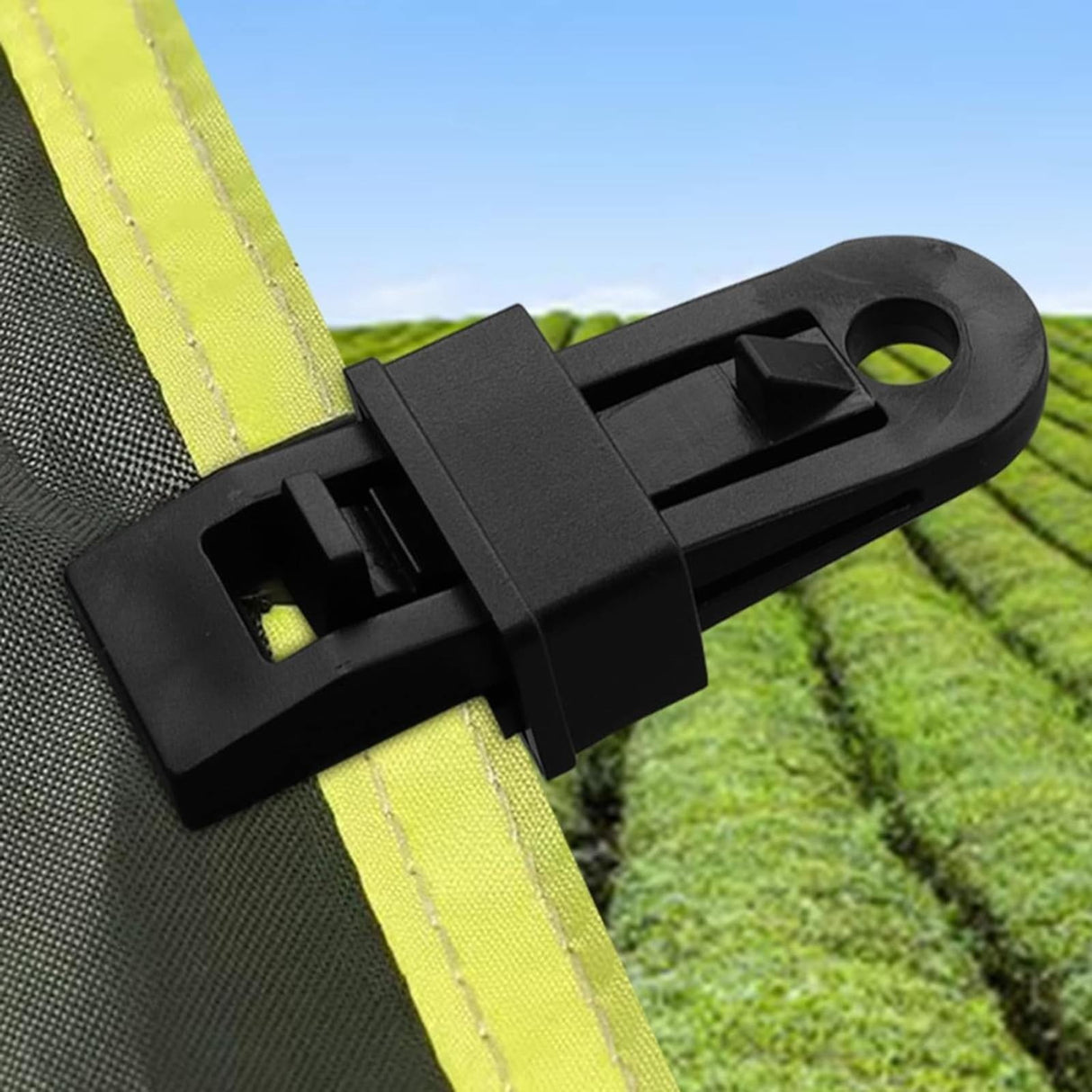 10 Pieces Tarp Clips Heavy Duty Lock Grip, Tarp Clamps for Cover Awnings, Outdoor Camping, Caravan Canopies, Car, Black, 2.5 x 2.2 x 8.1 cm