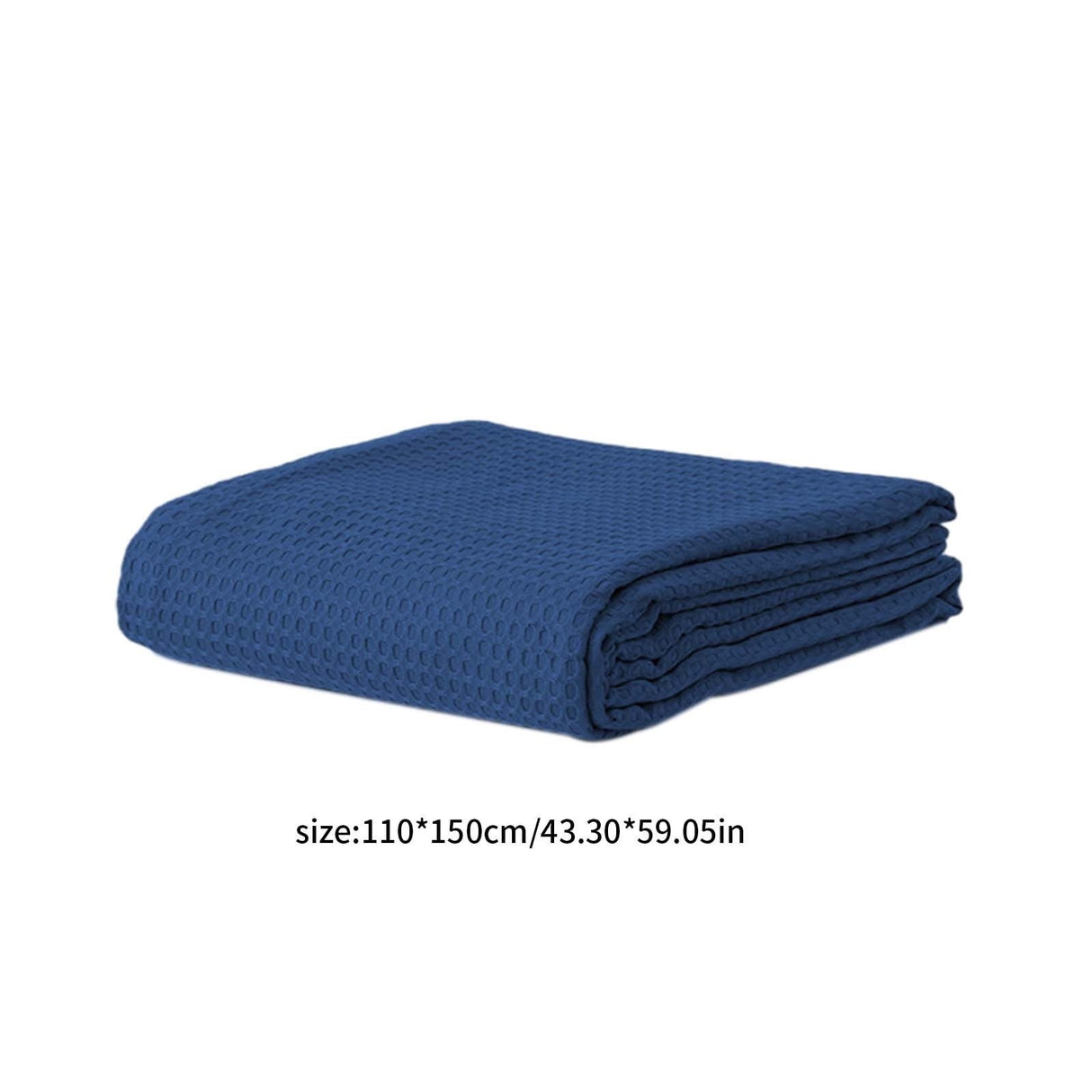Lightweight Waffle Weave Blanket Queen Size, Breathable & Ultra Soft, 43.30"x 59.05" Soft & Cozy Thin Blanket, Perfect for Summer & Hot Sleepers, Bed, Home Decor - Mediterranea (Blue) 43.30" x 59.05" White
