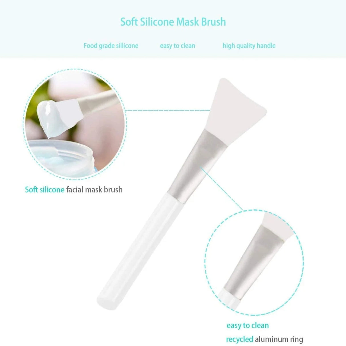 Face Mask Mixing Bowl Set with Silicone Facial Bowls, Brushes, Spatula, Measuring Cup + Scoop, 5 in 1 Esthetician Tool Kit, SPA Quality-White White 5.9*3.94*7.87inch 5 Pcs