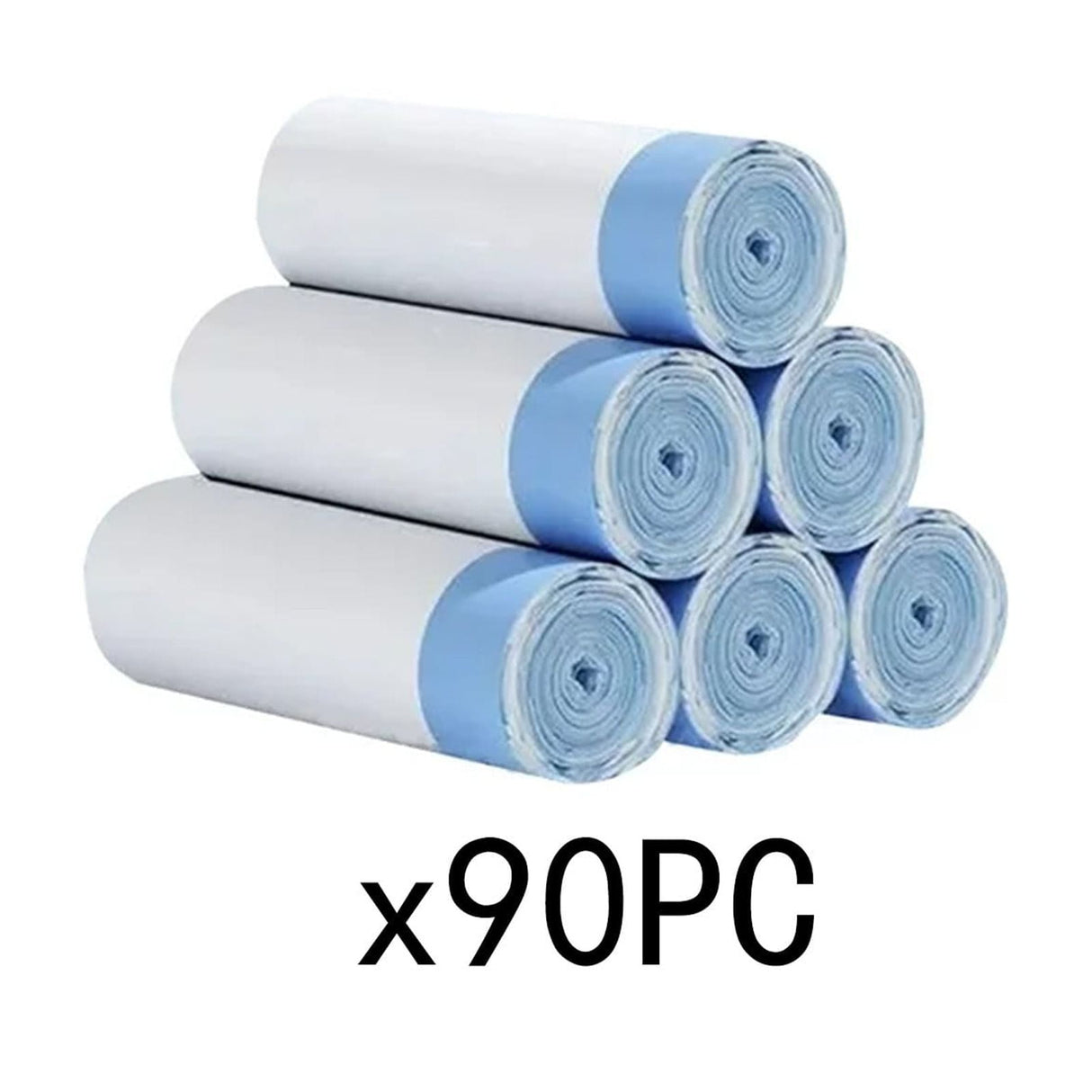 Heavy Duty 13~20 gallon Trash Bags, Ultra Strong Thickened Drawstring Garbage Bags, Clean Burst Scent, 90 Bags, 17.72x19.69 17.72" x 19.69" White