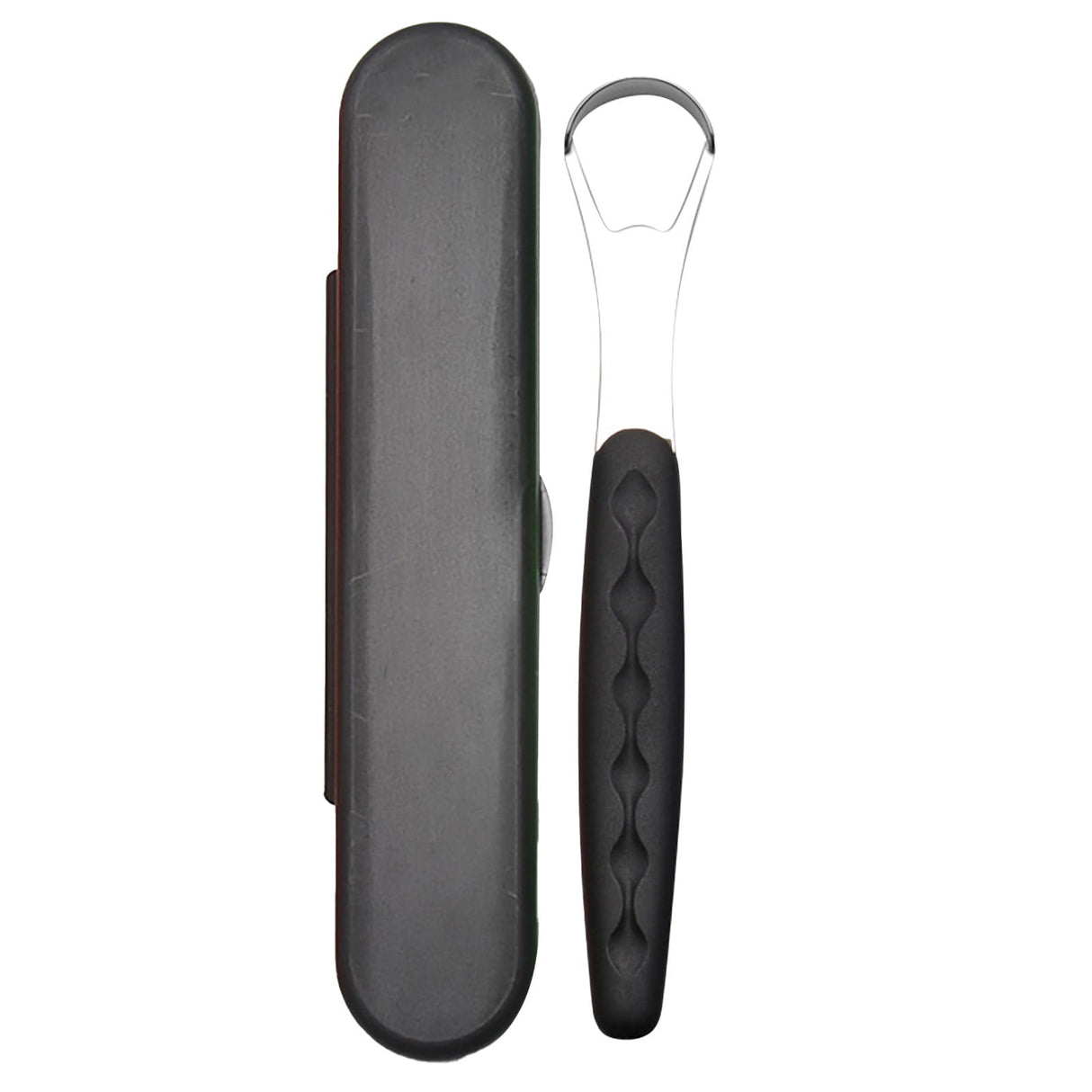 Tongue Scraper Cleaner 100% BPA Free Tongue Scrapers with Soft Handle for Adults, Kids, Healthy Oral Care, Easy to Use, Help Fight Bad Breath,with A Portable Travel Case-Black Black 1.18*0.98*6.1inch 1Pcs
