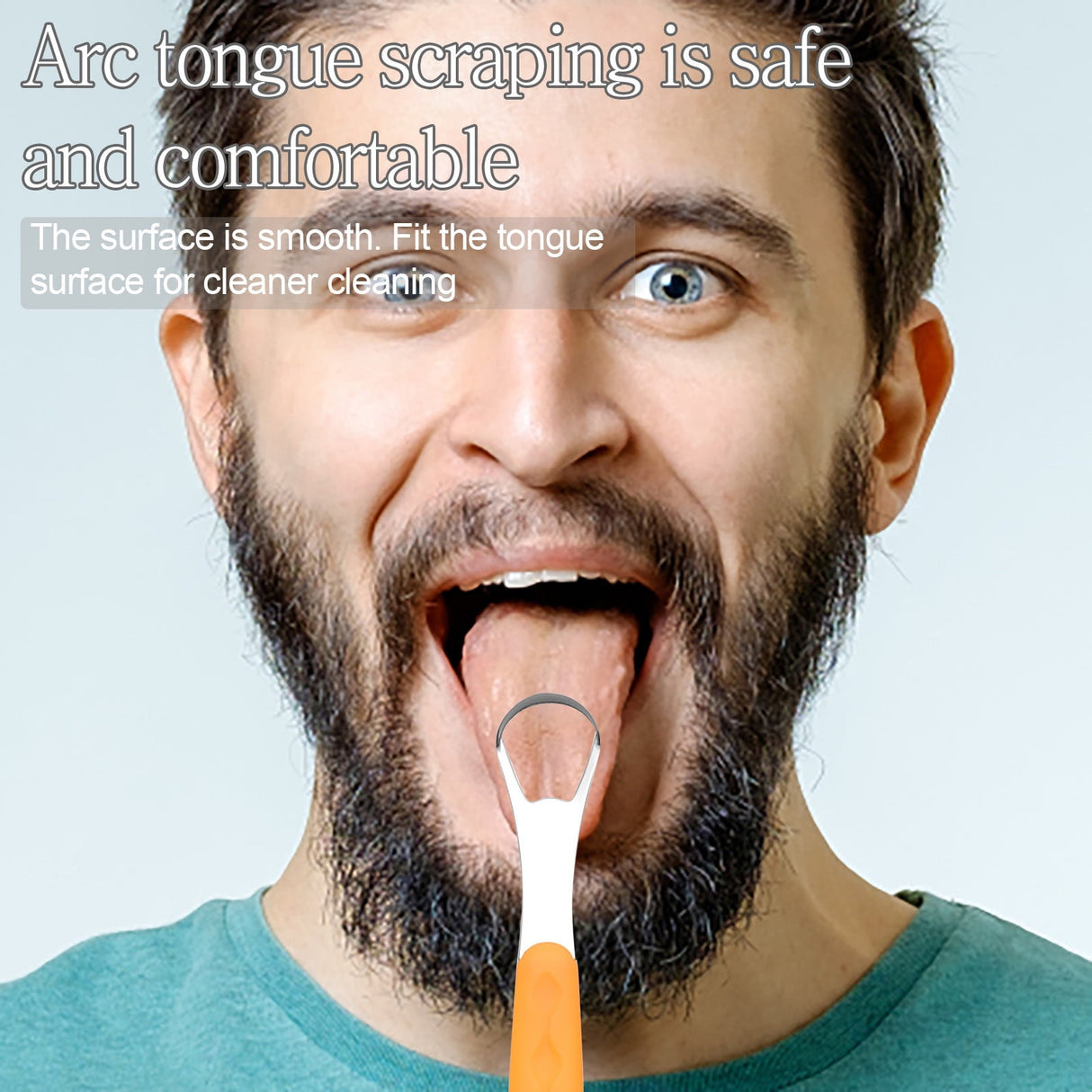 Tongue Scraper Cleaner 100% BPA Free Tongue Scrapers with Soft Handle for Adults, Kids, Healthy Oral Care, Easy to Use, Help Fight Bad Breath,with A Portable Travel Case-Black Orange 1.18*0.98*6.1inch 1Pcs