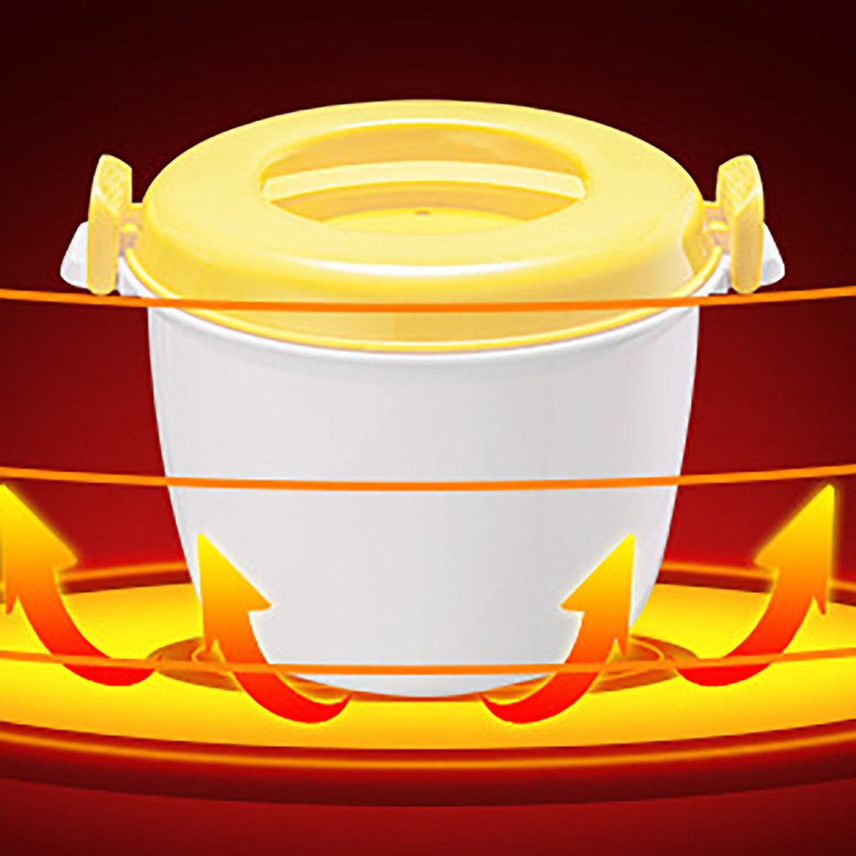 Microwave Rice Cooker, Microwavable Food Container, Convenient Cooker for Microwave, Plastic Micro Steamer Multifunctional Cookware for Rice, Pasta, Vegetables, Soups and More, 8.27x5.51 8.27" x 5.51" Yellow