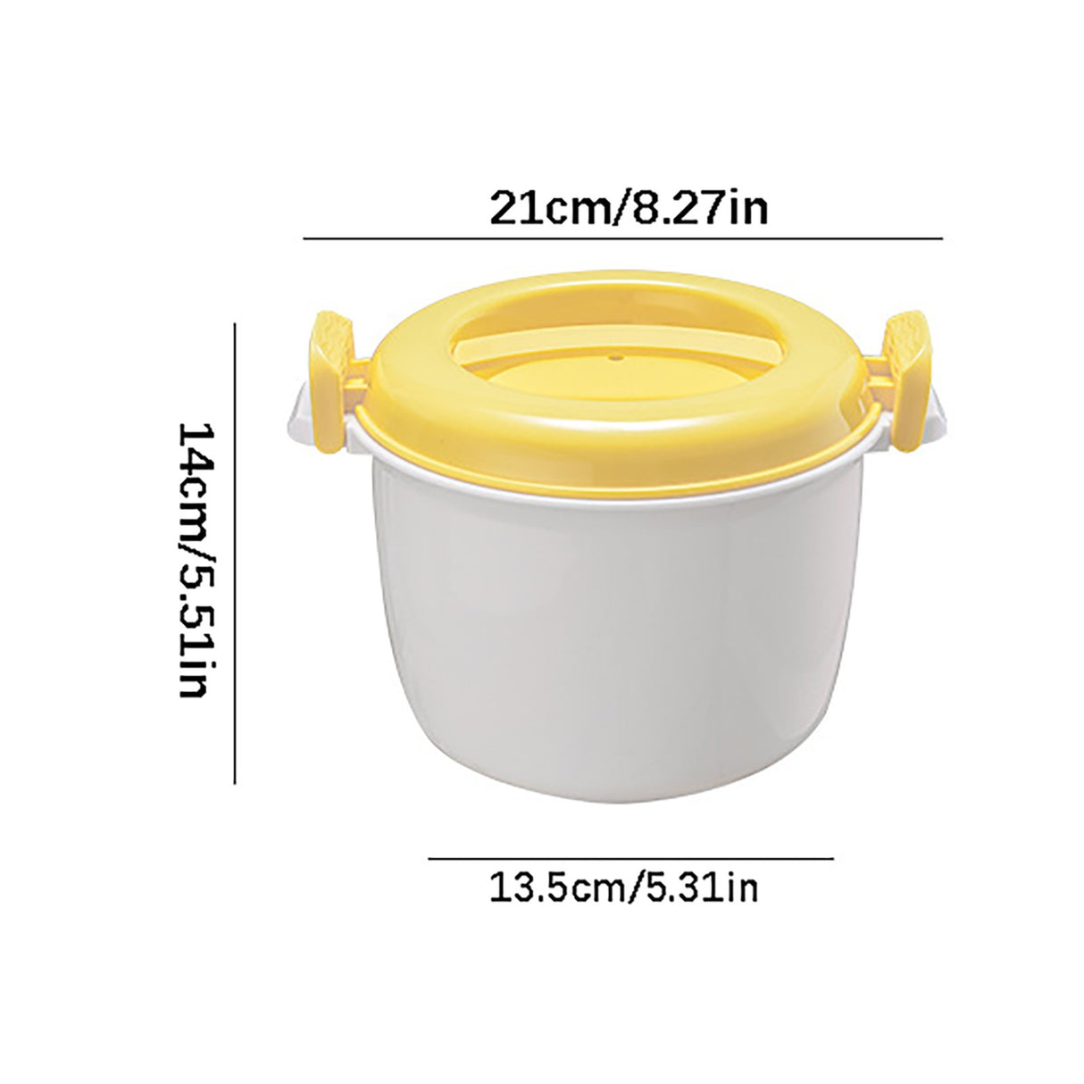 Microwave Rice Cooker, Microwavable Food Container, Convenient Cooker for Microwave, Plastic Micro Steamer Multifunctional Cookware for Rice, Pasta, Vegetables, Soups and More, 8.27x5.51 9.06" x 6.1" Yellow