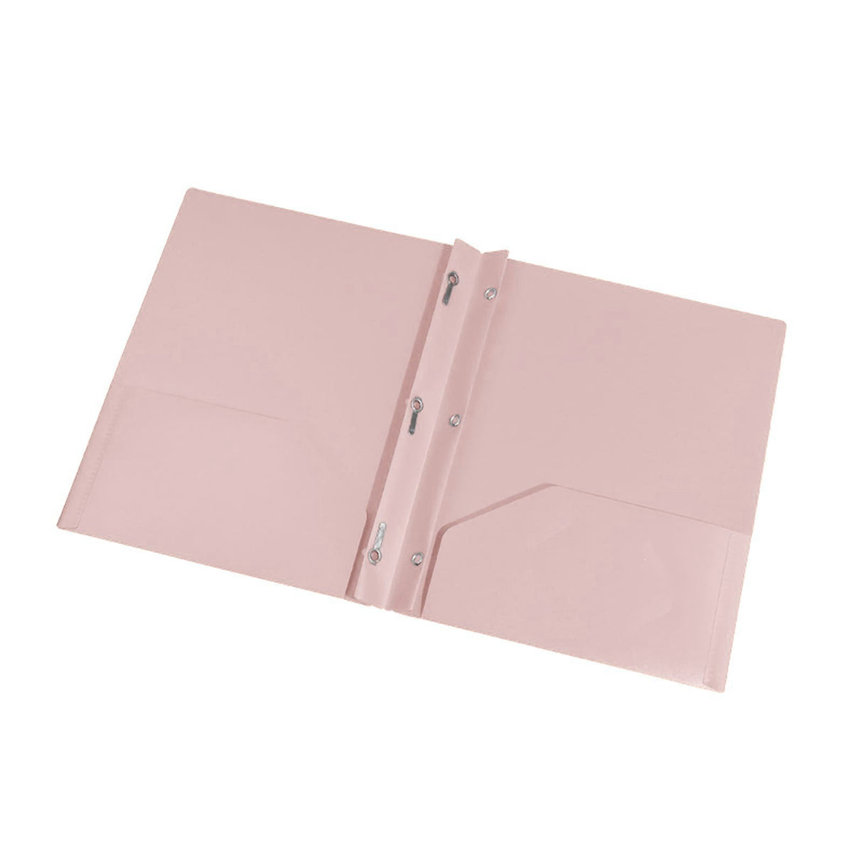Plastic Folders with 2 Pockets and 3 Prongs, Heavy Duty Two Pocket Folder with Brads, 3 Prong Folders with Pockets for Letter Size Sheets, 9.5x11.5 9.5" x 11.5" Pink