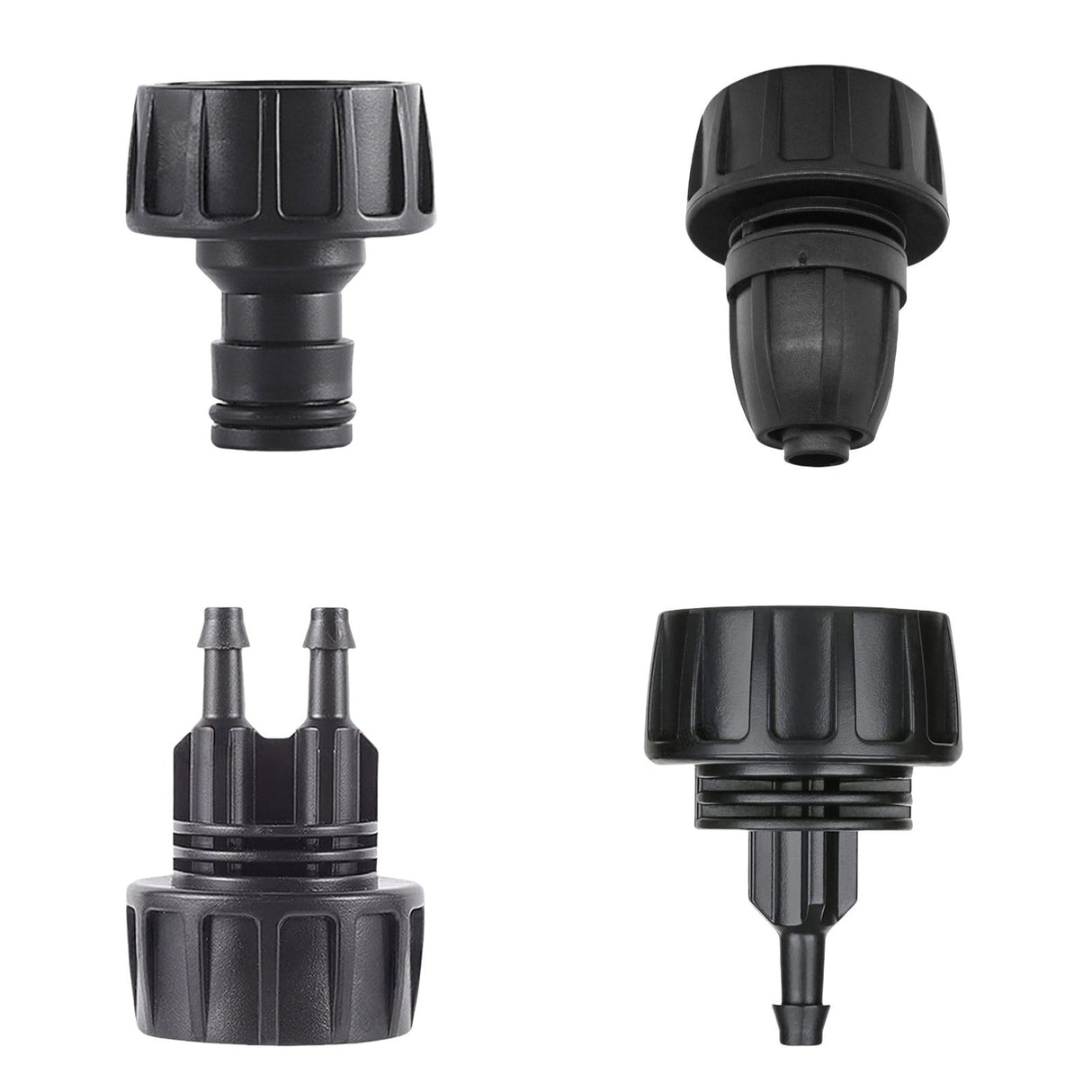 Drip Irrigation Hose Adapters, 1/4 Inch Drip Irrigation Tubing x 3/4 FHT Heavy Duty Swivel Garden Faucet Connectors with Lock Barbed for Drip Irrigation System, 1 Pcs, 1.81x1.33 1.81" x 1.33" Black3