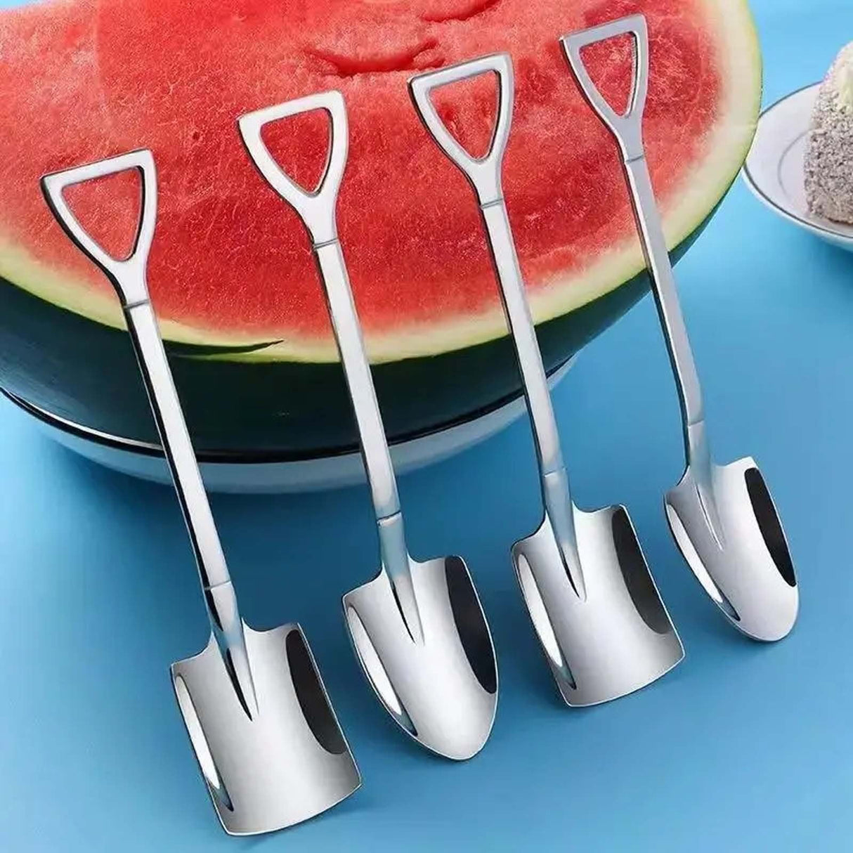 Dessert Spoon, Heavy Duty Shovel Shape Stainless Steel Spoons Ice Cream Fruit Spoon for Home Kitchen or Restaurant, 1 Pcs, 1.34x6.1 1.34" x 6.1" Silver/1 Pcs