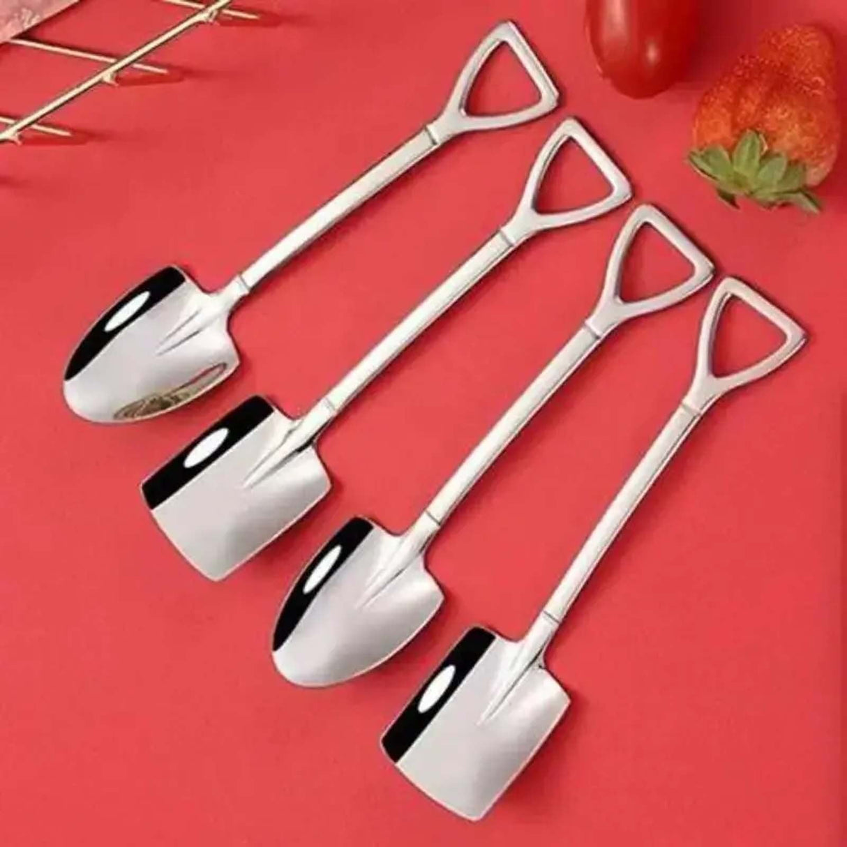 Dessert Spoon, Heavy Duty Shovel Shape Stainless Steel Spoons Ice Cream Fruit Spoon for Home Kitchen or Restaurant, 1 Pcs, 1.34x6.1 1.34" x 6.1" Silver/1 Pcs