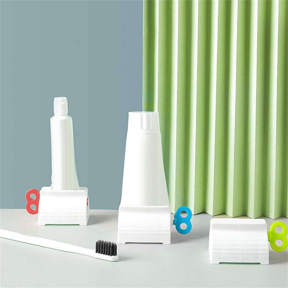 Toothpaste Tube Squeezers Toothpaste Roller, Manual Toothpaste Tube Roller Squeezer Tool, Toothbrush Squeezers, Toothpaste Clip Holder Stand Winder (Multi-Colored/3 Pcs) 2.17x1.57x1.57 2.17" x 1.57" x 1.57" As show