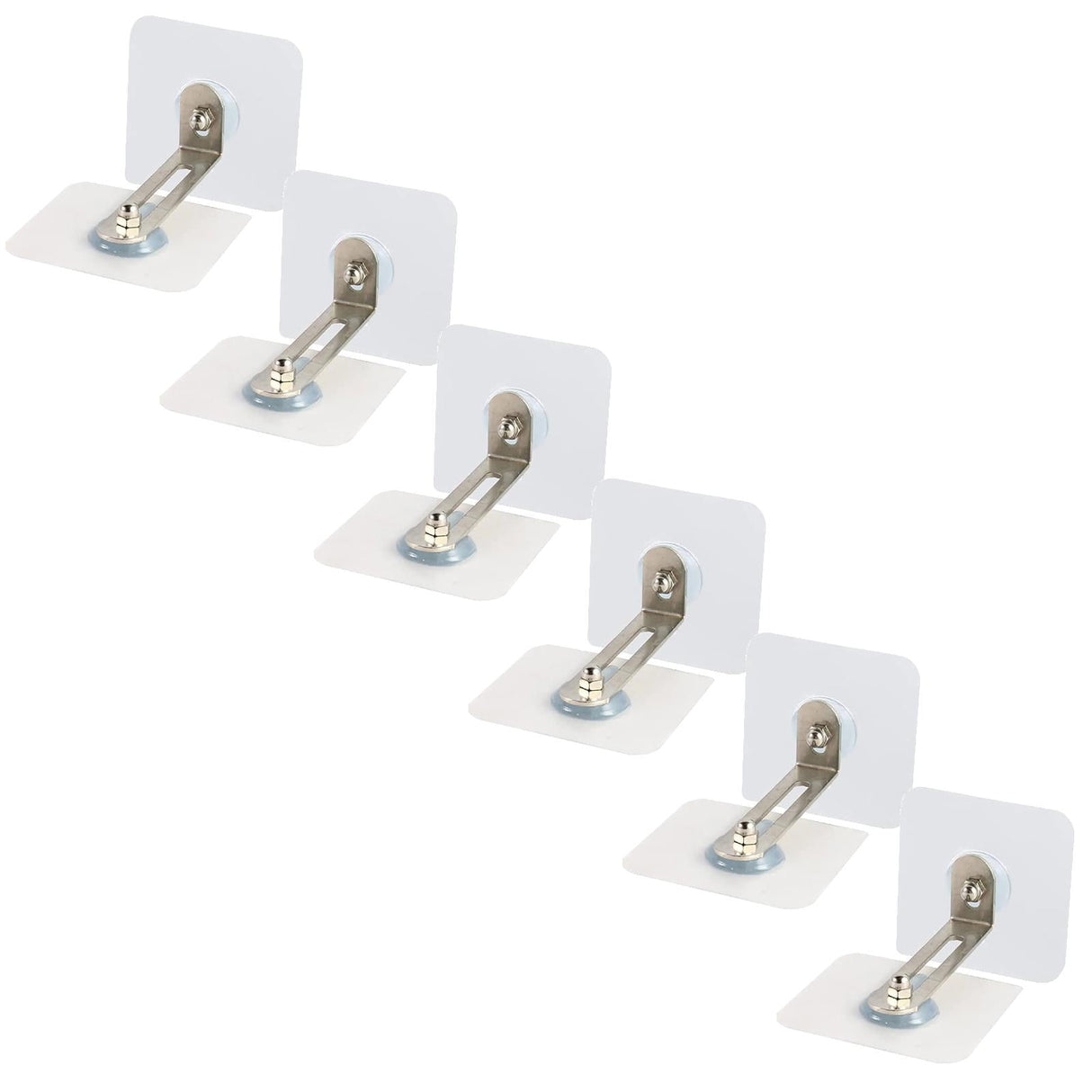No Drill Furniture Anchors, Heavy Duty Anti Tip Furniture Straps Kit Adhesive Furniture Wall Anchors for Pet Proofing, Secure Bookcase Dresser Shelf Cabinet Wall, 6 Pack, 2.36x2.36 2.36" x 2.36" White*6