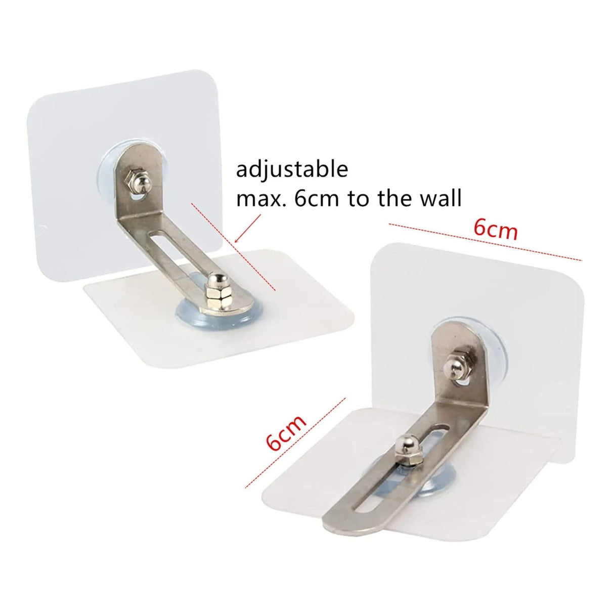 No Drill Furniture Anchors, Heavy Duty Anti Tip Furniture Straps Kit Adhesive Furniture Wall Anchors for Pet Proofing, Secure Bookcase Dresser Shelf Cabinet Wall, 6 Pack, 2.36x2.36 2.36" x 2.36" White*6