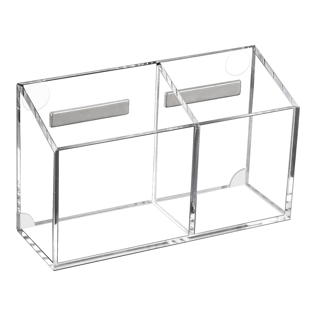 Magnetic Pen Holder, Heavy Duty 2 Slot Mesh Pencil & Marker Organizer for Desk, Extra Strong Magnets for Locker, Refrigerator, Dry Erase Board, Whiteboard Storage Solution, 7.28x2.68x4.92 5.9" x 2.0" x 3.5" Clear