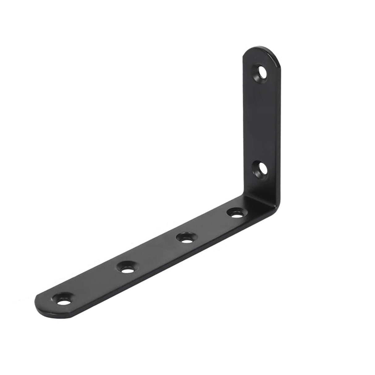 Black L Brackets for Wood, 4.92" x 2.95" Corner Bracket Heavy Duty L Corner Brace Metal Right Angle Brackets for Shelves, Furniture, Bedframe, Cabinet, Drawer, Chair, Thickness 3MM, 1 Pack 4.92" x 2.95" Black