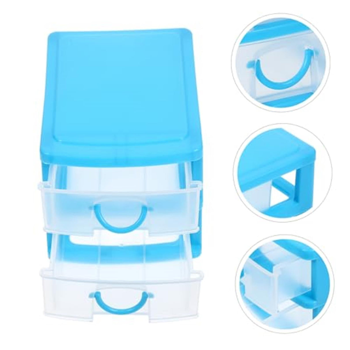 Rectangular Empty torage Box, Plastic Pencil Case, Clear Storage Container for Pencil,Crayon,Sticker,Cosmetics, 1 Pcs, 5.24x2.44x0.98 3.54x5.11x3.14 Blue