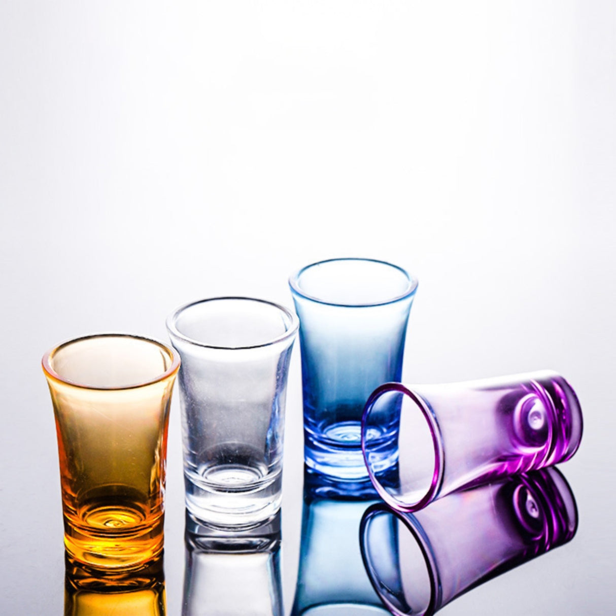 1 Pack Heavy Base Multicolor Shot Glasses Set, 1.2 oz Colorful Shot Bulk, Clear Shot Glass, Tequila Cups Small Glass, Shot Glasses for Whiskey, Tequila, Vodka, Spirits & Liquors(Blue,1.7x1.7x2.6") Yellow