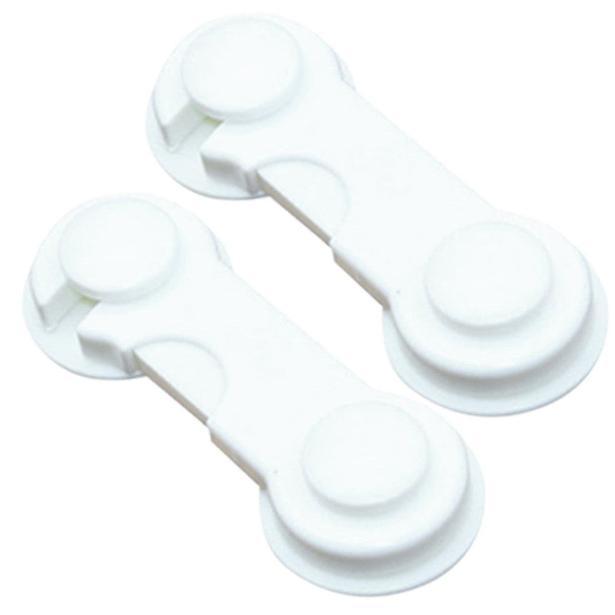 Cabinet Locks for Pet Safety, Plastic Latches with Adhesive for Drawer Cupboards Closet and Pantry Door, Fridge Lock for Protecting Dog and Cat, 2 Pcs, 3.74 Inches 3.74" White