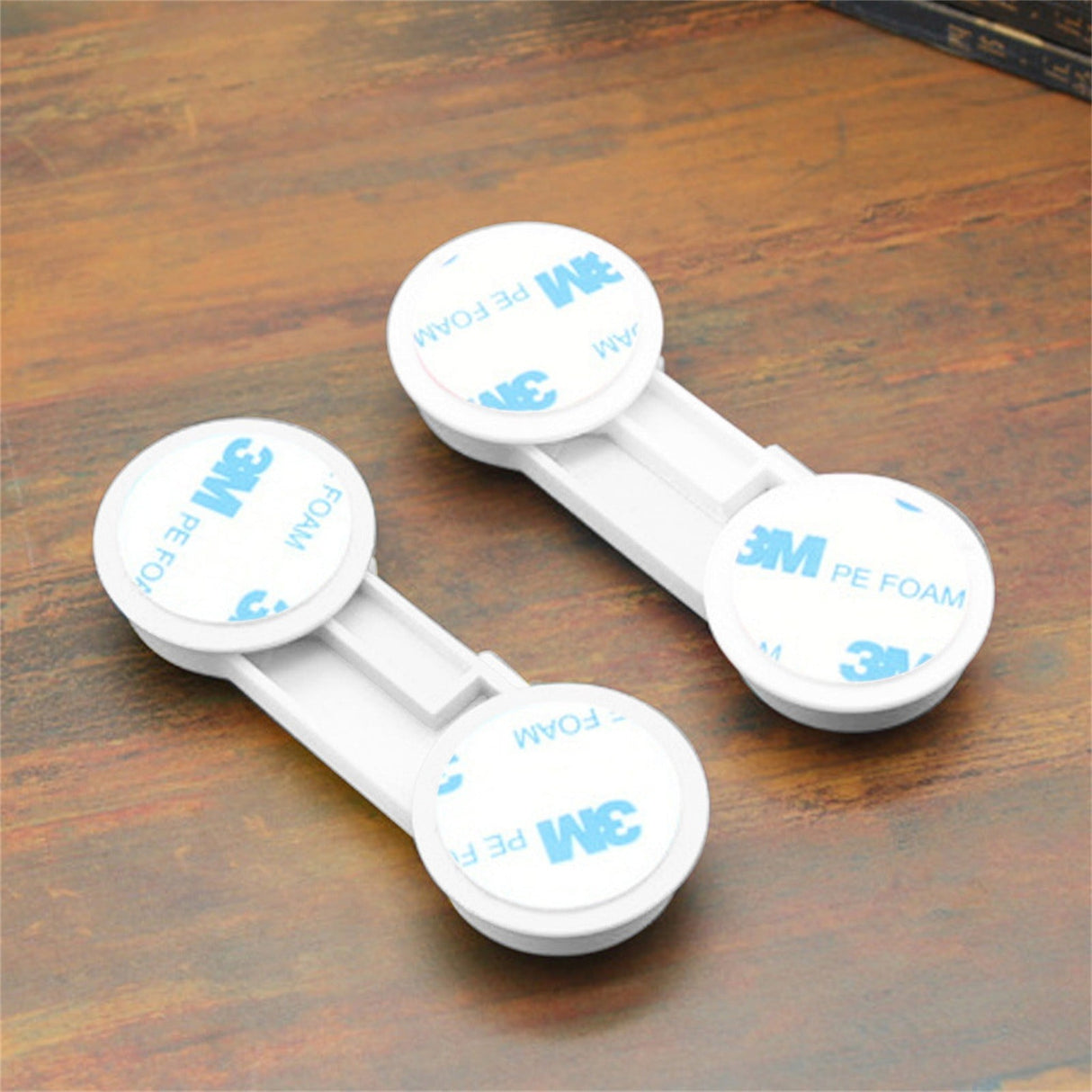 Cabinet Locks for Pet Safety, Plastic Latches with Adhesive for Drawer Cupboards Closet and Pantry Door, Fridge Lock for Protecting Dog and Cat, 2 Pcs, 3.74 Inches 3.74" White
