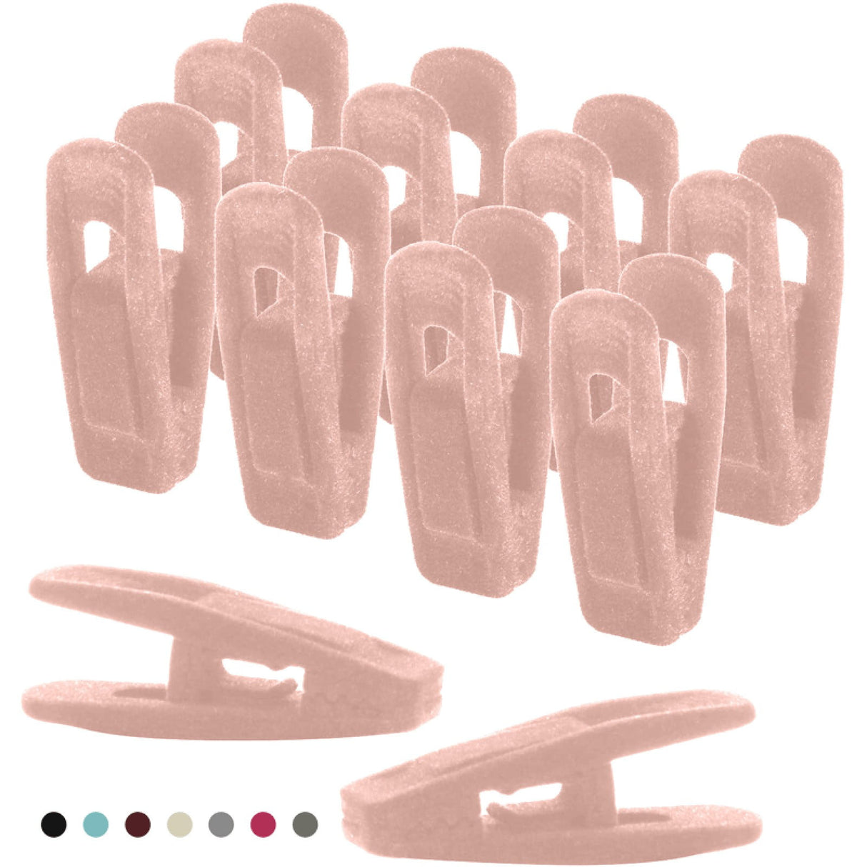Light Pink Velvet Hangers, Durable Non- Breaking Velvet Clips, Strong Finger Clips for Thin Hangers, Perfect for Suits, Skirts, Pants & Small Clothes, 20 Pcs, 2.6x0.9 2.6" x 0.9" Light Pink*20