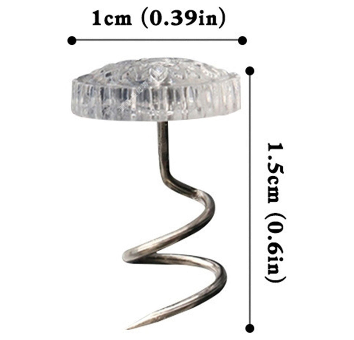 Bed Skirt Pins with Clear Heads for Upholstery, Slipcovers and Bedskirts, Upholstery Pins Twist,Bed Skirt Pins, Upholstery Tacks Twist Pins for Sofa, 50 Pcs, 0.6x0.39 0.6" x 0.39" Clear