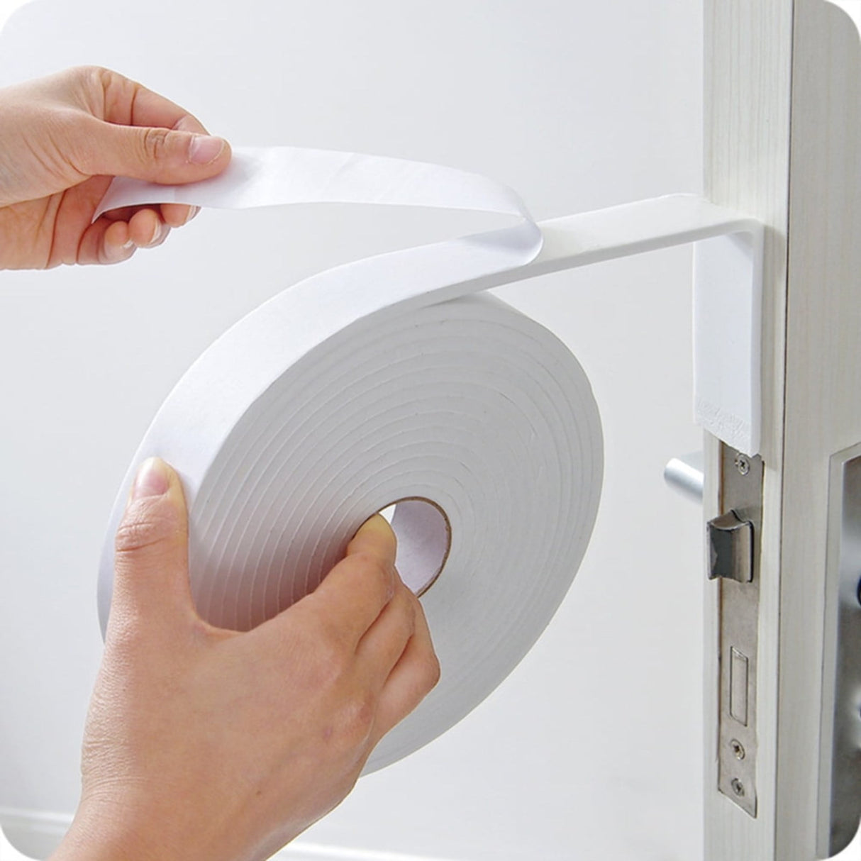 Strong Adhesive Foam Weather Stripping, High Density Weatherproof Weather Stripping Door Seal Strip for Sliding Door, Window, Noise-Reduction Foam Sealing Strip, 1 Roll 1.18 In x 16.4 Ft White*3 Roll