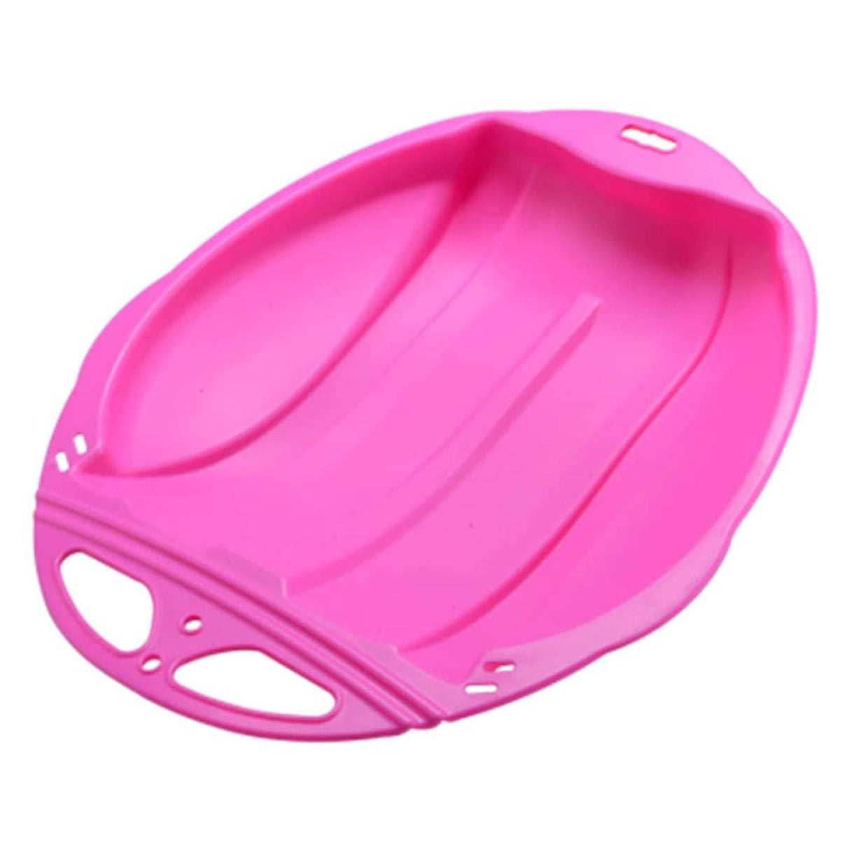 Round Snow Sled Disc for niñas & Adults, Durable PP Plastic Sand Slider & Winter Ski Pad, Non-Slip Design with Deep Seat for Safe Snow, Grass, and Sand Adventures, Supports Up to 100kg Pink