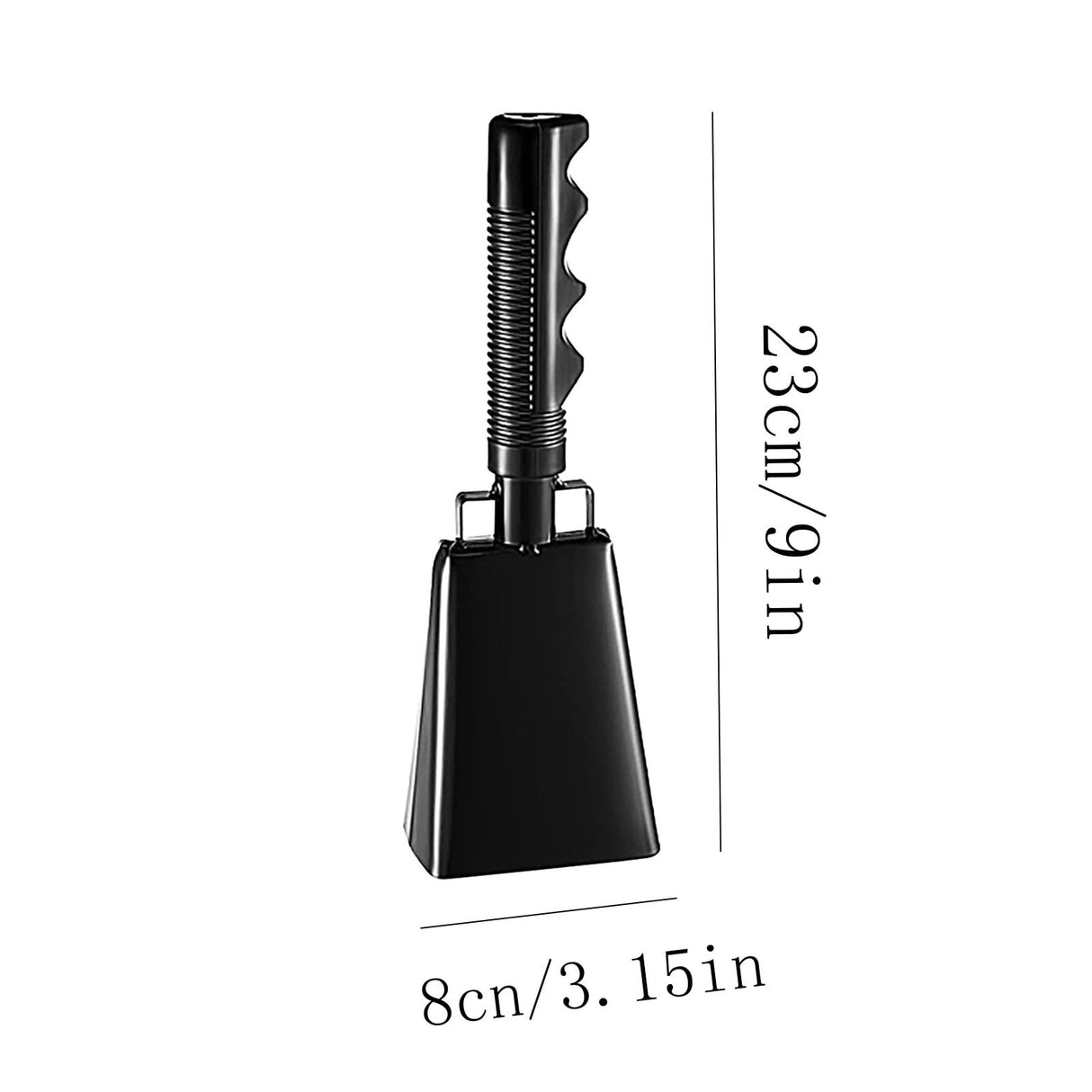 120dB Loud Brass Cowbell with Non-Slip Handle and Adjustable Strap,Perfect for Sporting Events like Baseball and Football Games,Also Ideal for Graduations,Parades,and Cheerleading Activities Black