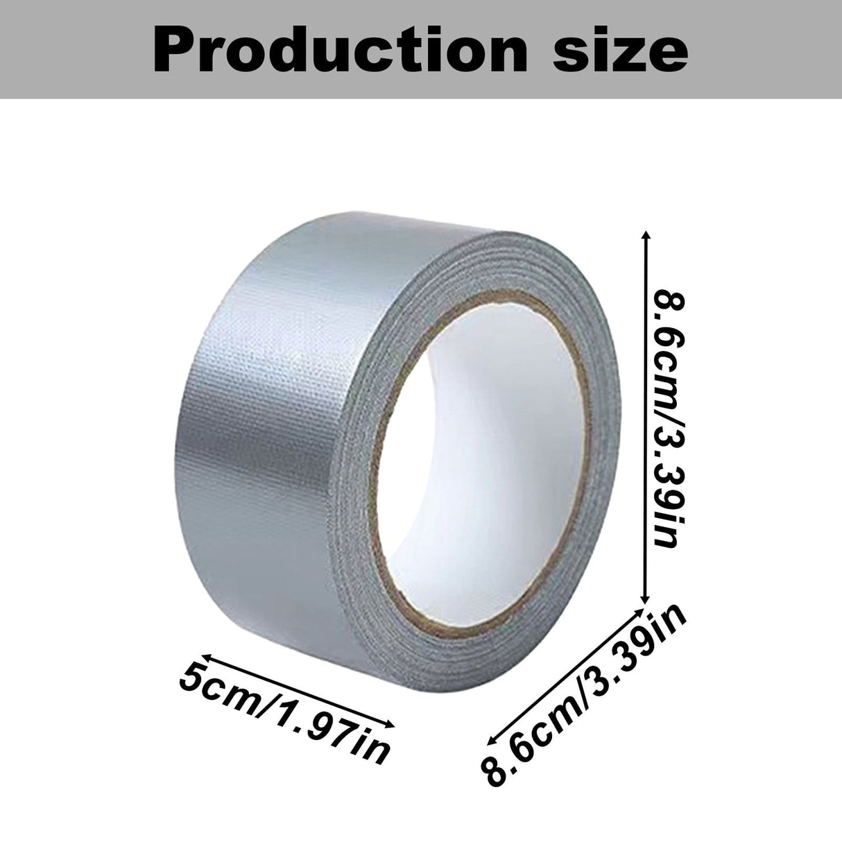 Heavy Duty Waterproof Duct Tape, Strong Adhesive Sticky, Windproof Adhesive Tape, Easy Tear by Hand for Home Repairs Indoor Outdoor Crafts Packing HVAC and Construction, 1 Roll 1.97" Width Grey