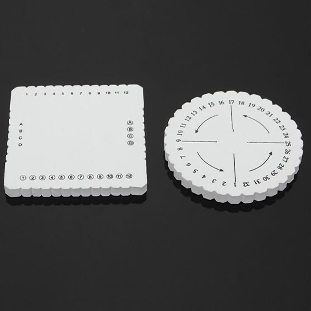 \u200bKumihimo Disk Braiding Wheel Lightweight & Convenient Friendship Bracelet Disc Square & Round Kumihimo Supplies for Beading & Bracelet Weaving Kit DIY, 1 Set, 3.94"x3.94 3.94" x 3.94" White