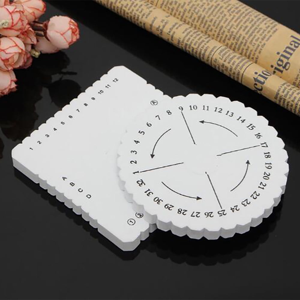 \u200bKumihimo Disk Braiding Wheel Lightweight & Convenient Friendship Bracelet Disc Square & Round Kumihimo Supplies for Beading & Bracelet Weaving Kit DIY, 1 Set, 3.94"x3.94 3.94" x 3.94" White