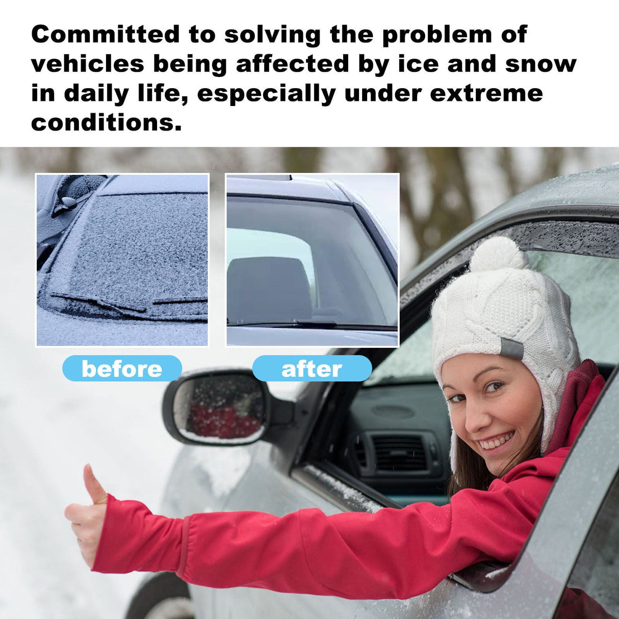 Hydrophobic Ice Removal Tool,100ml Quick-Spray Snow & Ice Melt for Car Windshields,Winter-Ready Windshield De-icing Coating Kit,Fast-Acting Anti-Ice Solution for Safe Winter Driving