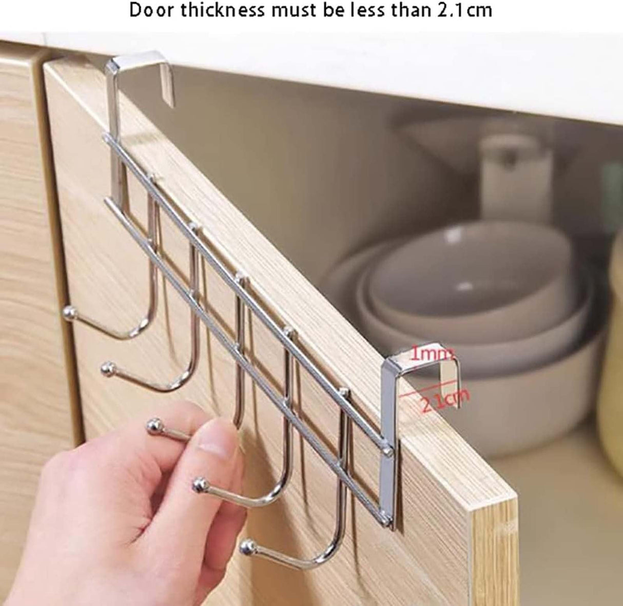 1 Piece Over The Door Hooks, Door Hanger, Over The Door Towel Rack, Door Coat Towel Hanger Door Coat Rack,No Drilling, White, 24.6 x 8.9 x 2 cm