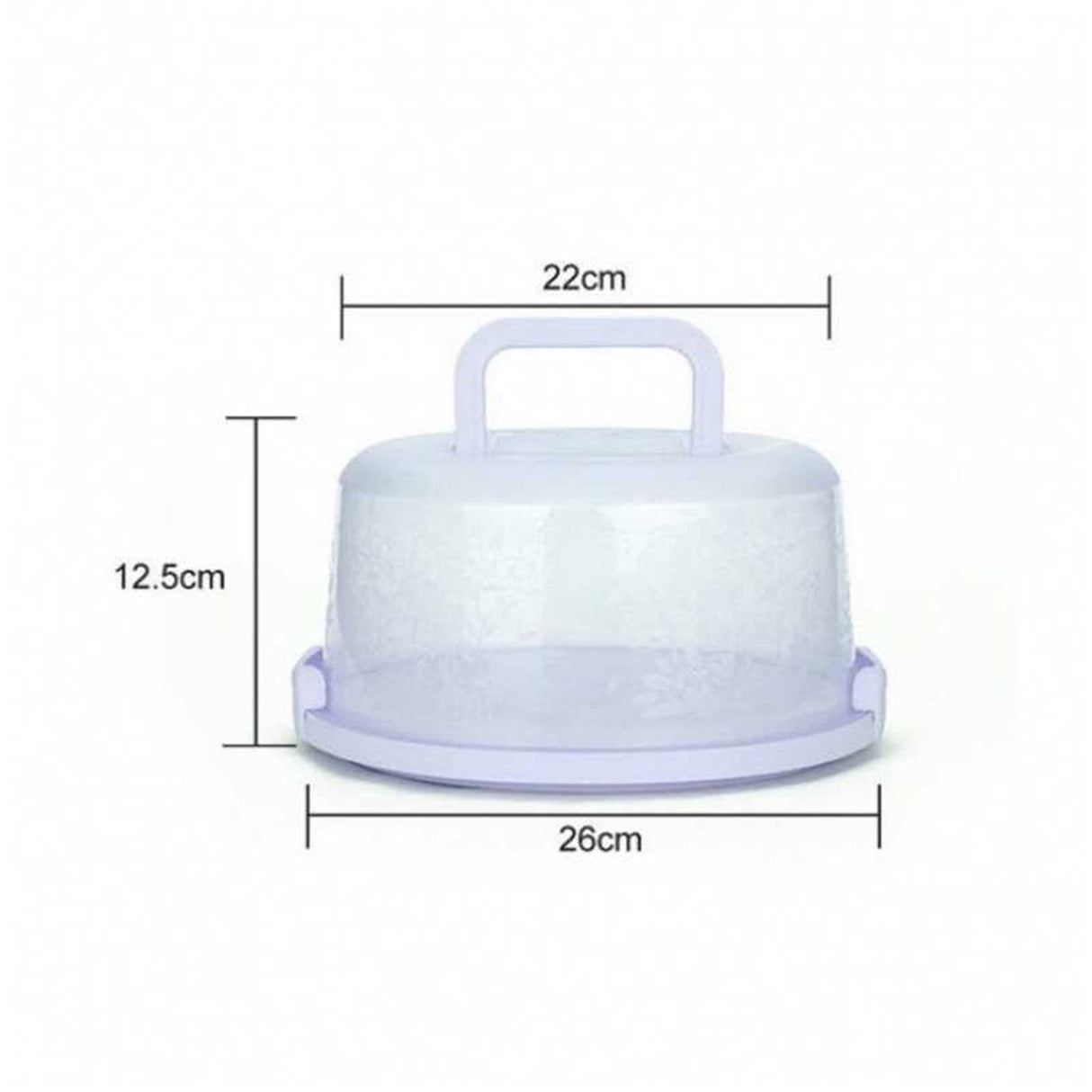 Portable Cake Storage Box, Transparent Plastic Cover with Snap Locks for Freshness, 26x22.5x13.5cm Airtight Container for Cupcakes or Snacks, Refrigerator-Safe and Odor-Proof Design Light Blue