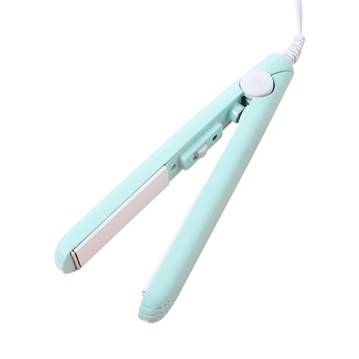 Mini Hair Curler, Mini Hair Curler For Short Hair, 2 In 1 Mini Curler And Hair Straightener, Mini Curling Iron 1/2 Inch Barrel Short Hair, Long-Lasting Effect, Multi Functional, 3d Heating Plate Blue