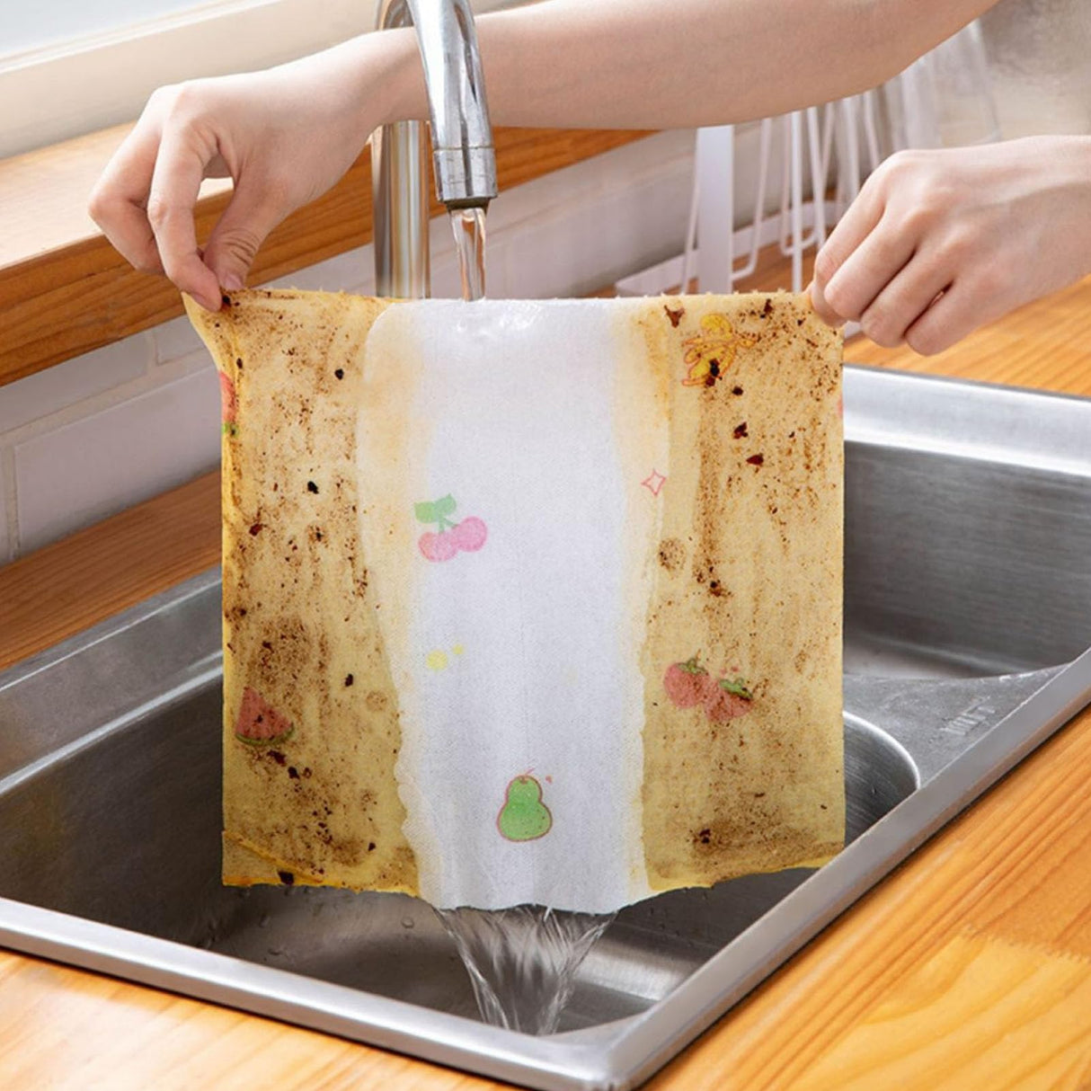 5 PCS Kitchen paper towel - Reusable tissue rolls, made from recycled paper, 50 sheets per roll, suitable for kitchens, furniture, dishes, etc.