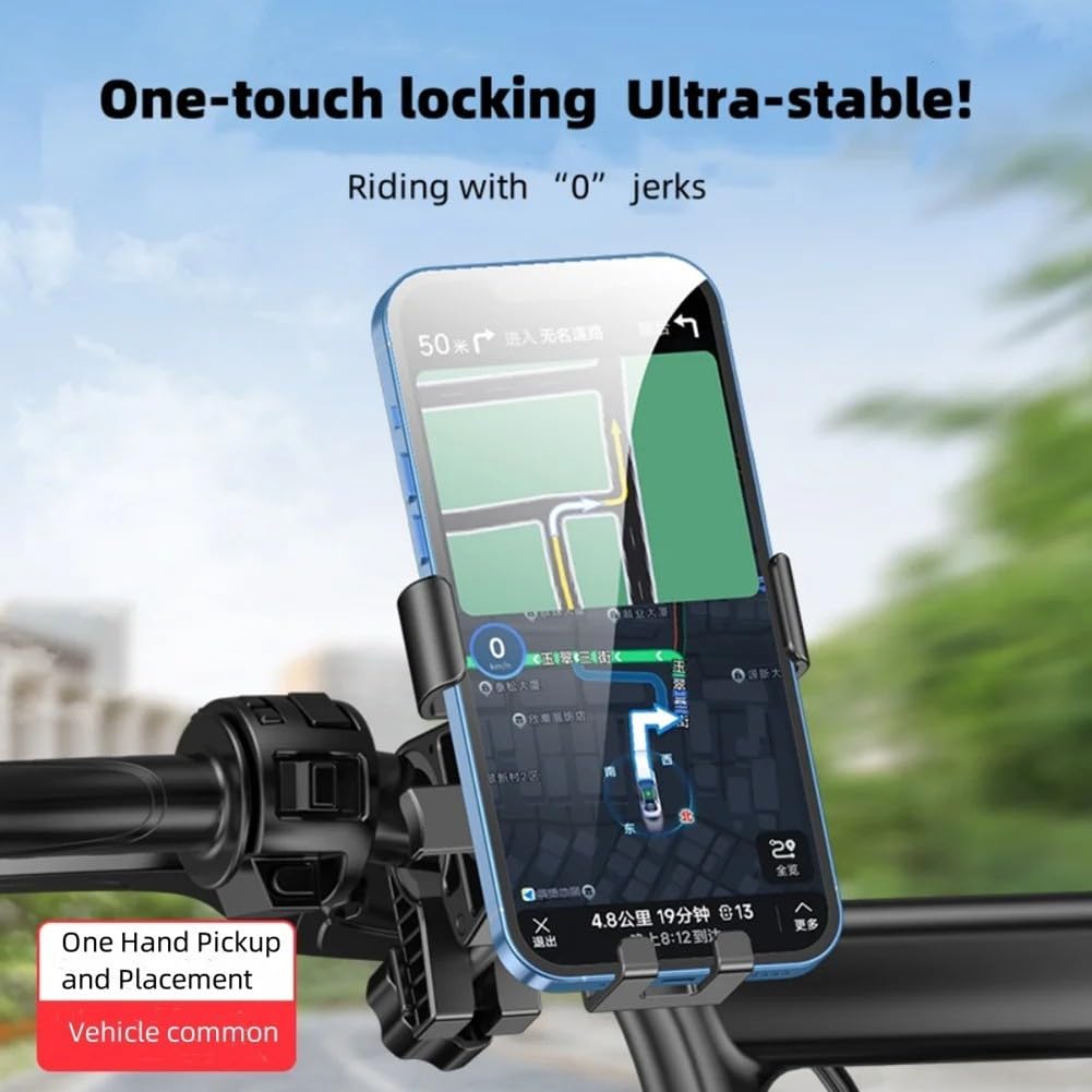 Universal Bicycle Phone Holder with 360 Degree Rotation and Secure Handlebar Mount for Bikes, Scooters and Motorcycles, Yellow