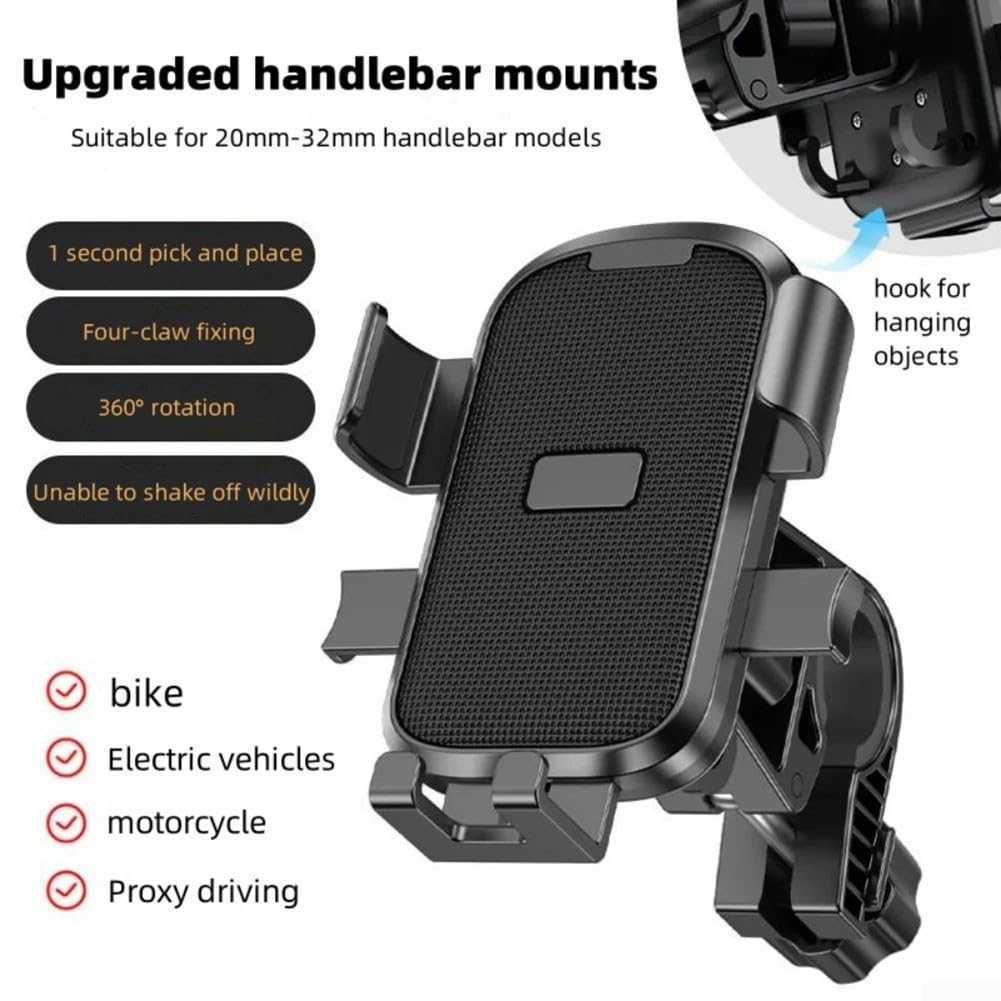 Universal Bicycle Phone Holder with 360 Degree Rotation and Secure Handlebar Mount for Bikes, Scooters and Motorcycles, Yellow