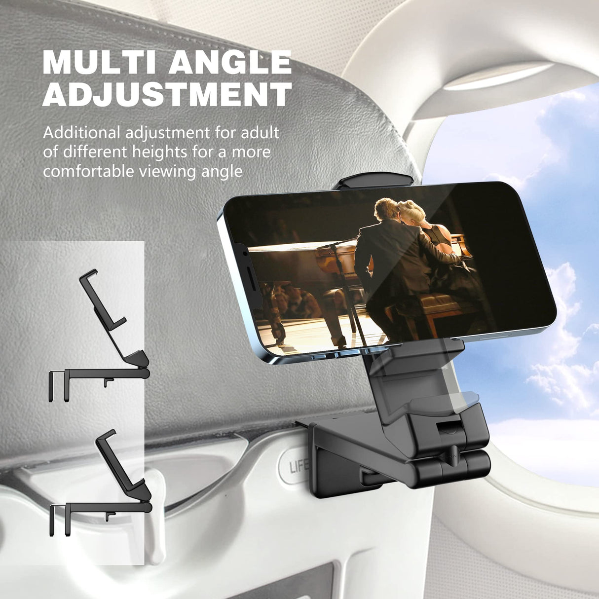 Adjustable Foldable Phone and Tablet Stand for Desk, Travel and Video Calls, Universal Holder with Stable Viewing Angle, Pink