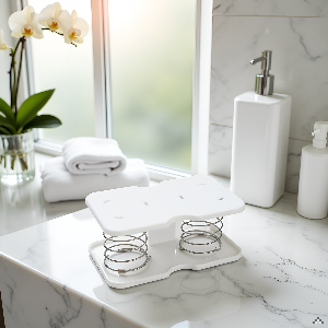 10 pcs Tissue Box Spring - Tissue Holder - Tissue Box Lift - Tissue Box Base Support - Tissue Dispenser - Spring Holder - Napkin Holder - Tissue Storage Box - Bathroom Organizer - Toilet Accessories - Kitchen Gadget - White - 1 Piece