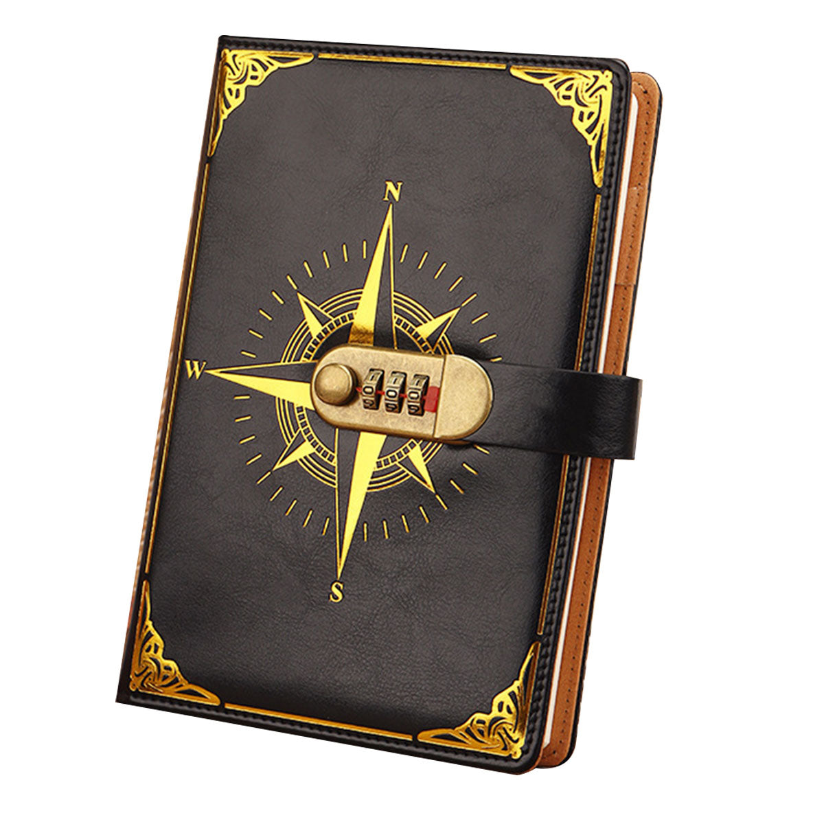 Diary - Journal - diary with lock - password book - Notebook - notebook A5 - diary for adults - books - Retro - Creative - Christmas gifts - Christmas gifts for adults - gift for women - gift for men - black
