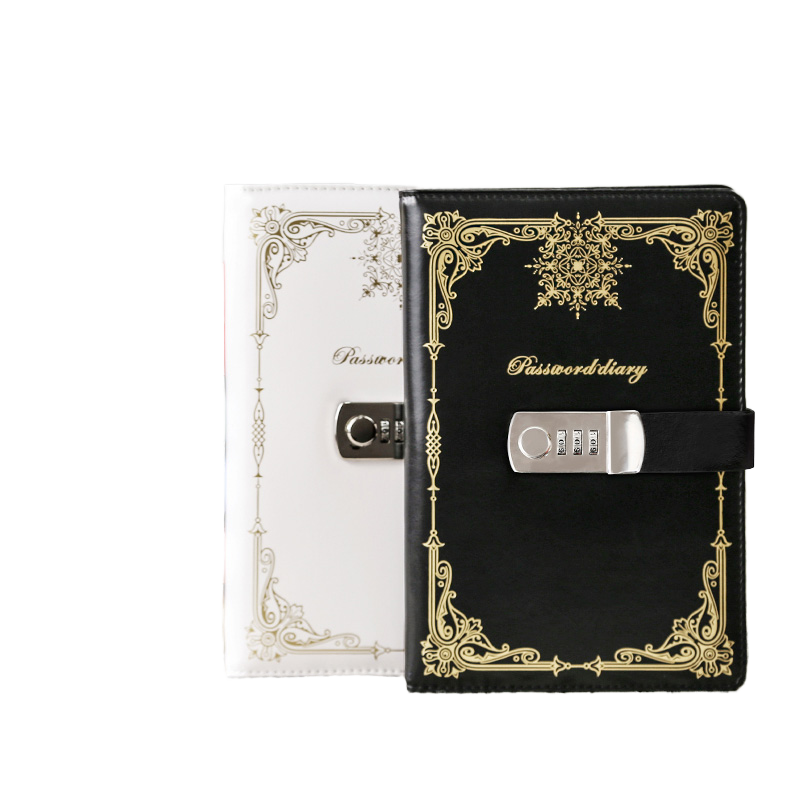 Diary - Journal - diary with lock - password book - Notebook - notebook A5 - diary for adults - books - Retro - Creative - Christmas gifts - Christmas gifts for adults - gift for women - gift for men -White