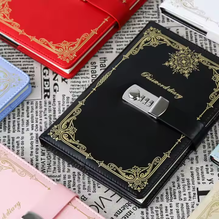 Diary - Journal - diary with lock - password book - Notebook - notebook A5 - diary for adults - books - Retro - Creative - Christmas gifts - Christmas gifts for adults - gift for women - gift for men -White