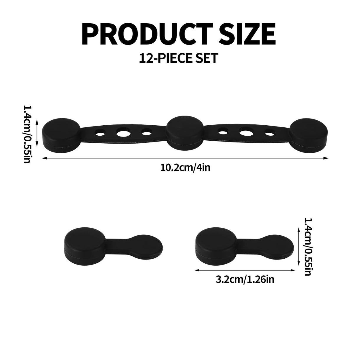 Airfryer Accessories - Magnetic Clips - Baking Paper Holder - Airfryer Weights - Hot Air Fryer Accessories - Silicone Fastener - Heat Resistant - Inserts Stopper - Round - Black - 4 pieces