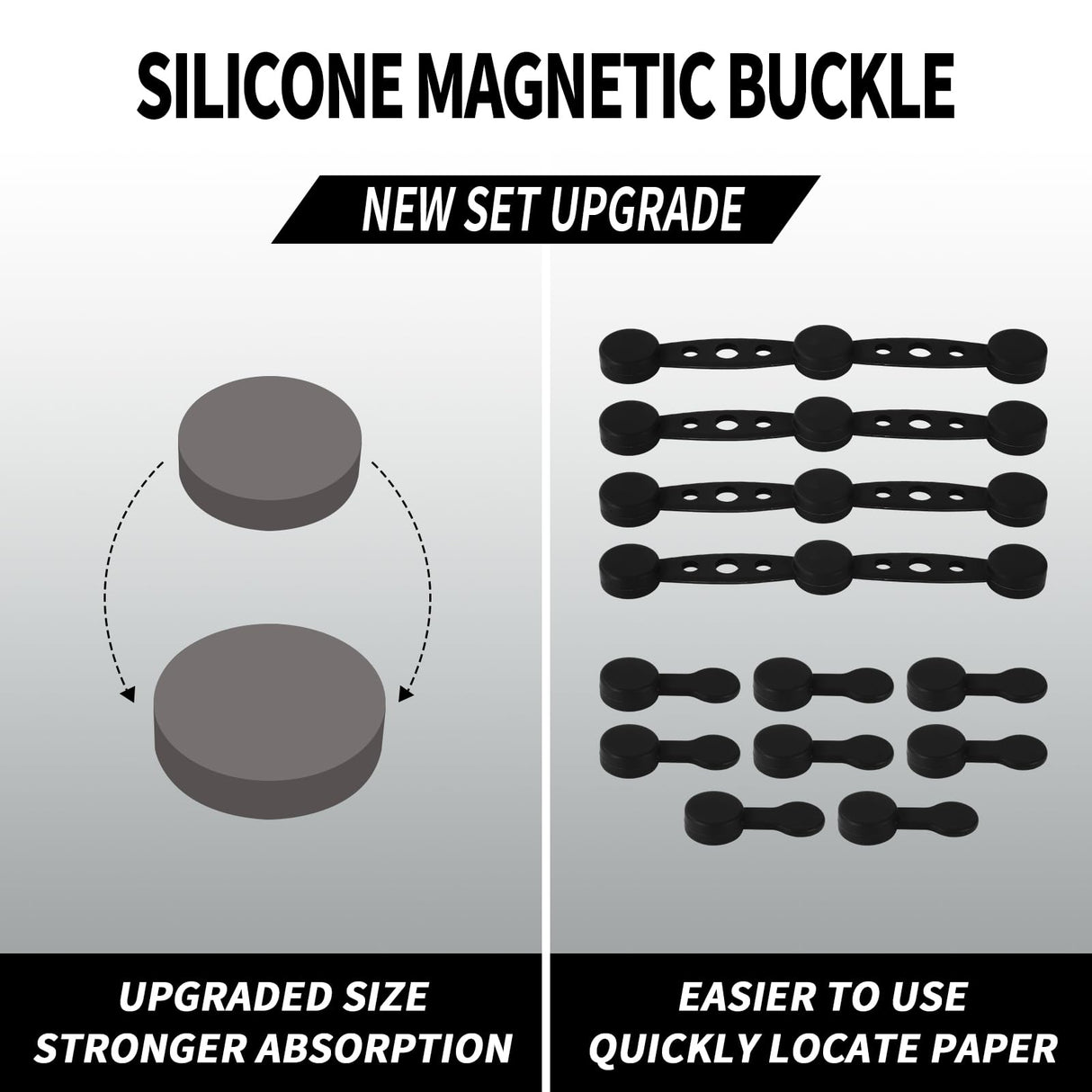 Airfryer Accessories - Magnetic Clips - Baking Paper Holder - Airfryer Weights - Hot Air Fryer Accessories - Silicone Fastener - Heat Resistant - Inserts Stopper - Round - Black - 4 pieces