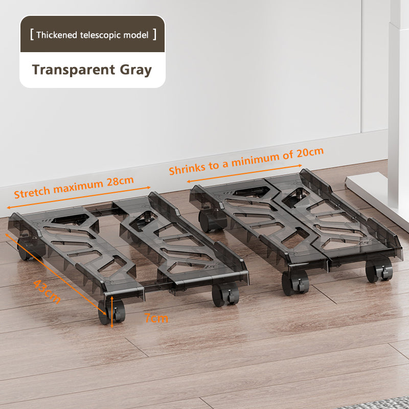 Adjustable PC Tower Stand with Wheels, Mobile CPU Trolley for Desktop Computers, Gaming Setups and Office Floors, Black