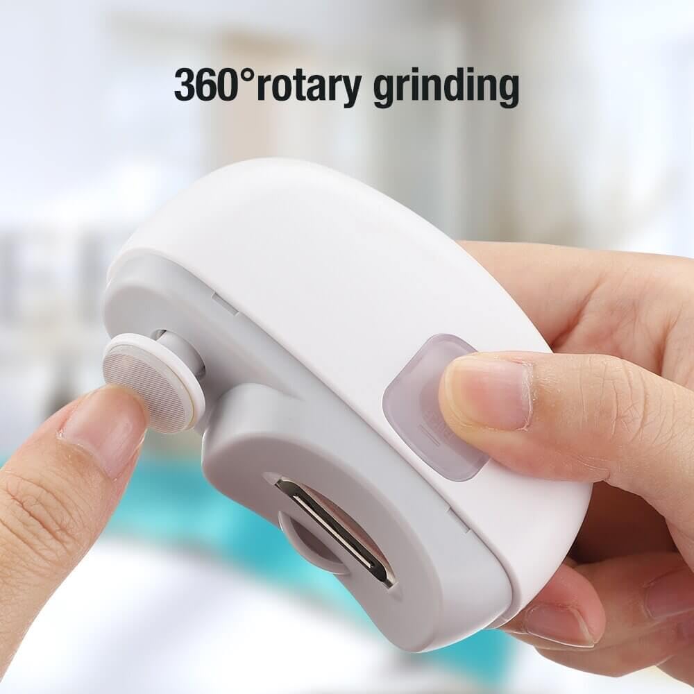 Electric nail clipper - Automatic nail trimmer - Manicure set - Nail care - Electric nail file - Rechargeable - Nail scissors - Hand care - Nail polishing - Nail styling - Cordless - Gray - 1 Piece