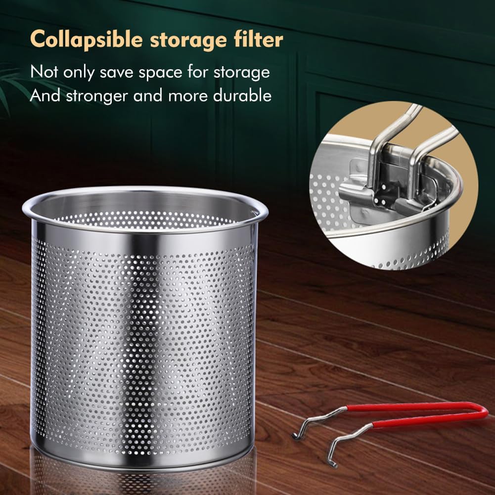 Deep Fryer - Mini Deep Fryer - Stainless Steel Oil Pan - Tempura Pan - Cooking Pan with Frying Basket - French Frying Pan - Induction and Gas - Frying Pan - Deep Fryer with Lid - Kitchen Accessories - Frying Set - Pans - Oil Filter - Sauté Pan - Silver -