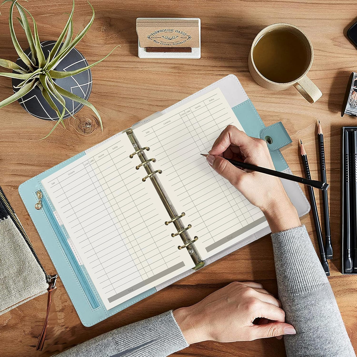 Notebook Refill A5 - Ring Binder Paper 6 Holes - Agenda Refill - Bullet Journal Paper - Refillable Notepad - Writing Paper - Planner Inserts - Office Supplies - School Supplies - Keeping Track of Finances -Budget Planner - White - 5 Pieces