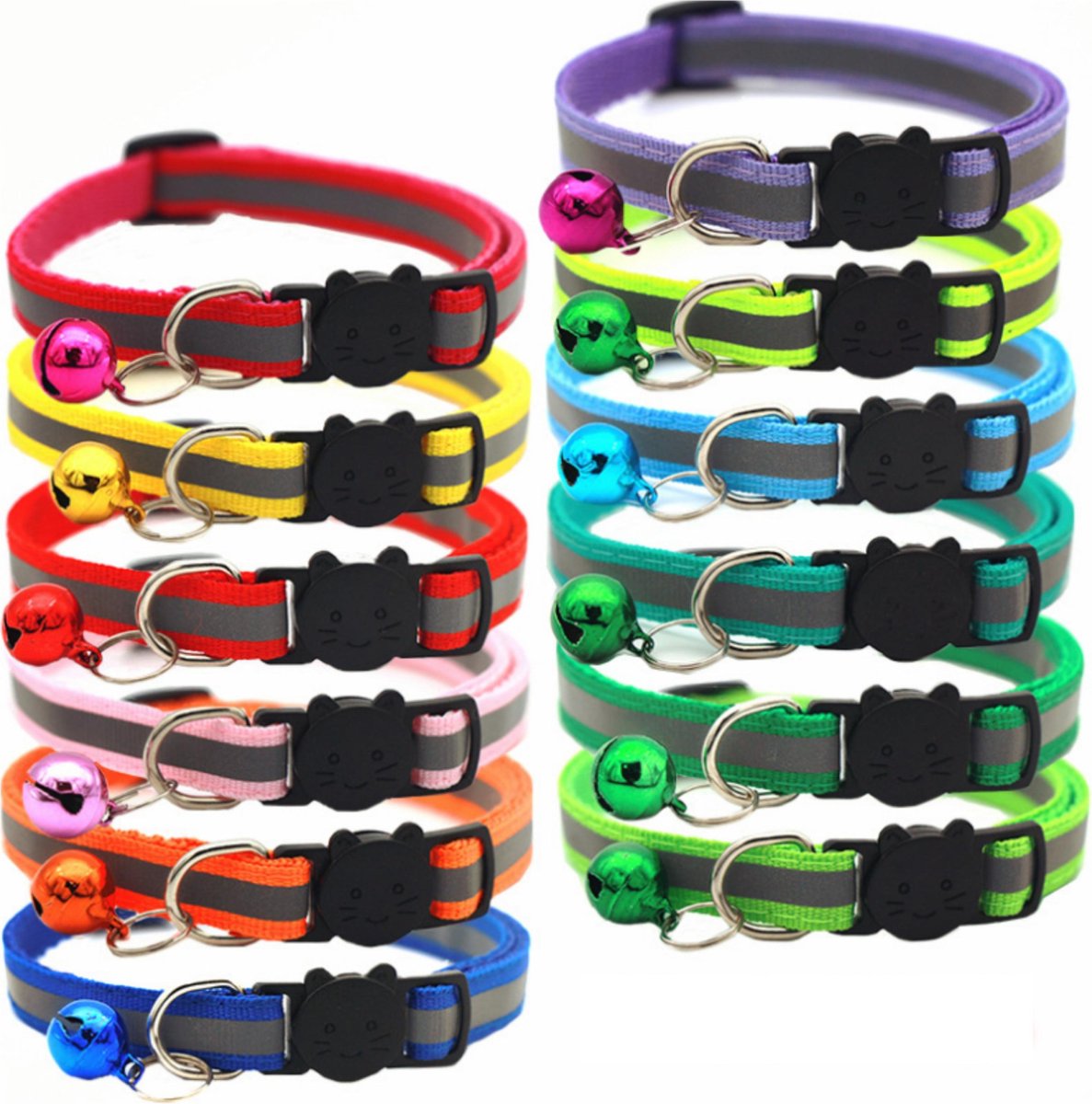 Cat Collar | Reflective With Safety Clasp And Bell | Adjustable 19-32 CM | BLUE