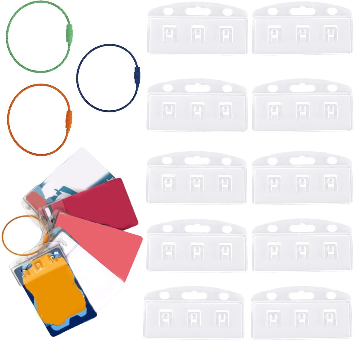 Card holder ring for Yoto card set, 3 keychain loops and 10 hanging tabs Removable card holder organizer Children's travel bag for Yoto cards Storage accessories